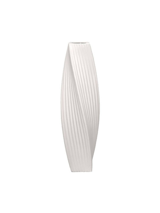 Dekorative Keramikvase Weiß 19,5xH78cm