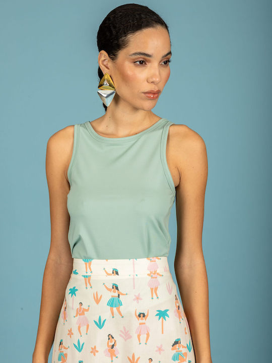 Women's Blouse with Spaghetti Straps Eucaliptus