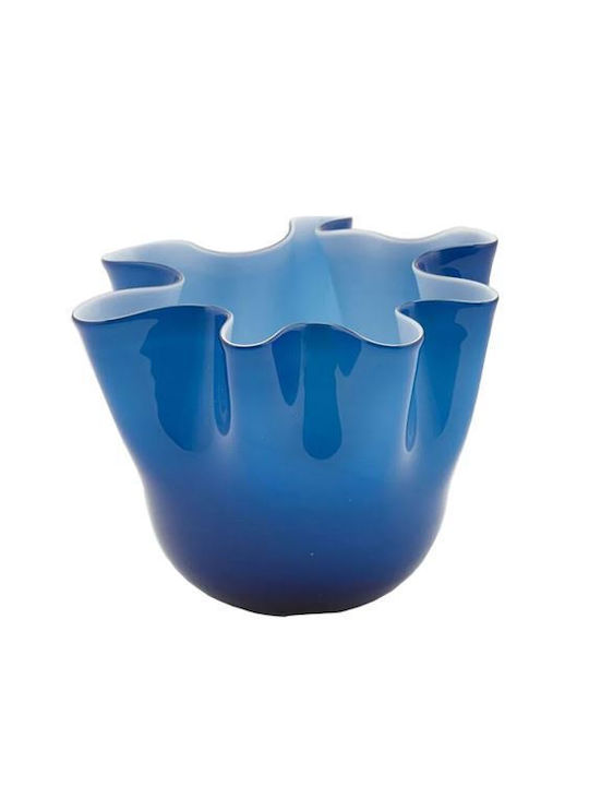 EDG Decorative Glass Blue Vase 18xH21cm