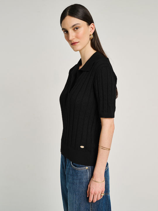 Staff Women's Polo Short Sleeve Blouse Black 63...