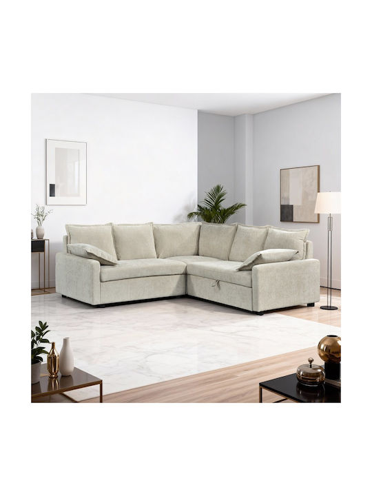 Lounivo Corner Sofa Bed Beige 215x215x84cm