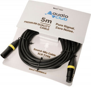 Audio Club Cable XLR male - XLR female Μαύρο 5m CB-5