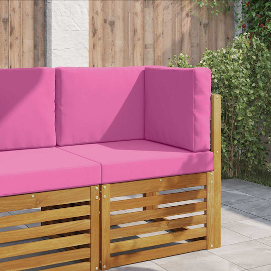 vidaXL Garden Chair Cushions with Backrest Pink 3 Pieces 60x60cm