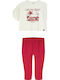 Kids Set with Leggings Summer 2 Pieces Burgundy