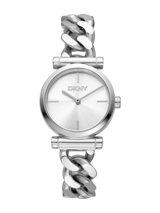 DKNY Womens Watch 28mm Battery with Silver Metal Bracelet