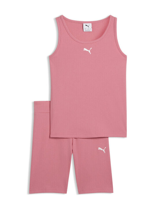 PUMA Kids Set with Leggings Summer 2pcs Orange Jr Ess Elevated