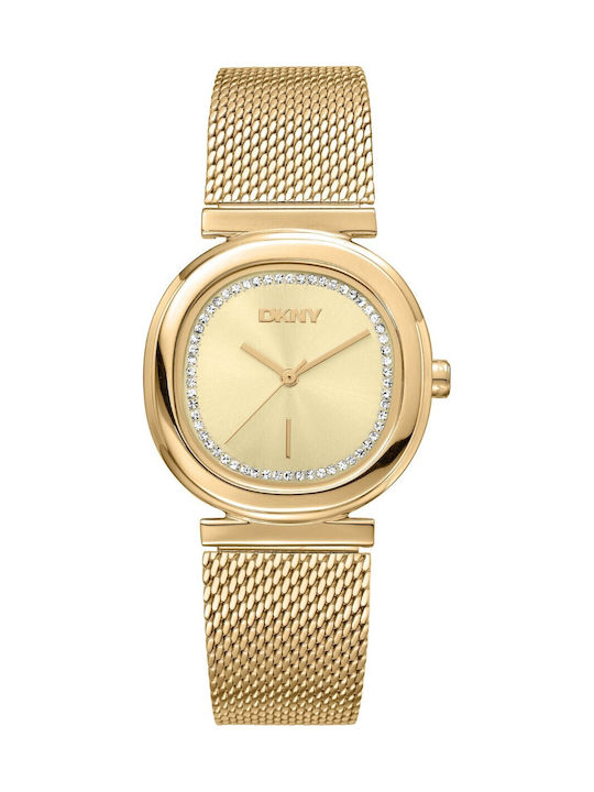 DKNY Womens Watch Battery with Gold Metal Bracelet