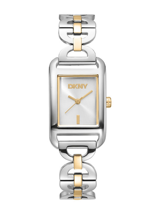DKNY Γυναικείο Ρολόι 34mm Μπαταρίας με Λευκό Μεταλλικό Μπρασελέ