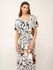 Sommer Wickel Damenkleid Schwarz