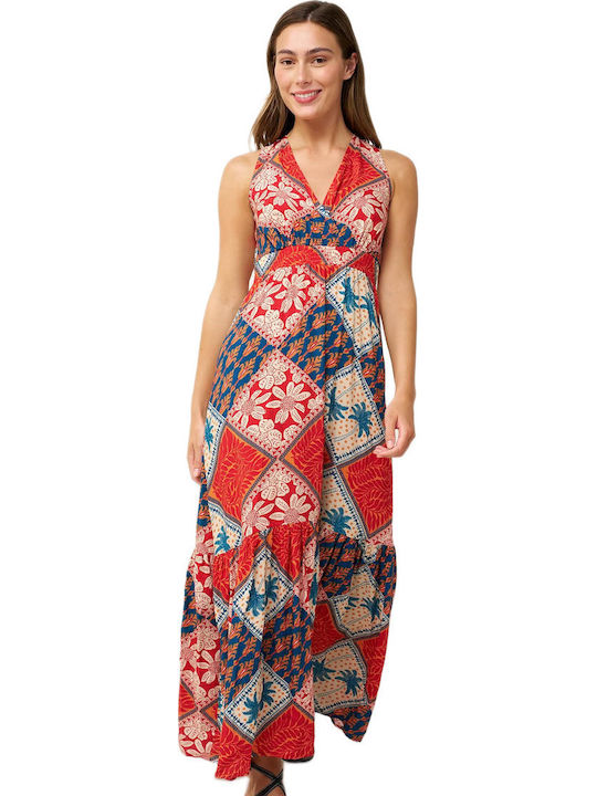 Summer Maxi Slip Dress Red Clay