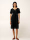 Sommer Midi Damenkleid Schwarz