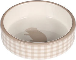 Flamingo Feeding Bowl Hamster Mylo Ceramic Beige-white Round 100ml 8,5x3cm