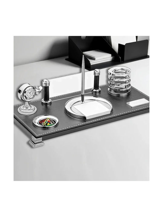Tischdeko Bürodekoration Zubehör Lederoptik Uhr Stiftehalter Notizzettelhalter Bleistiftbox & Schild Code 0071