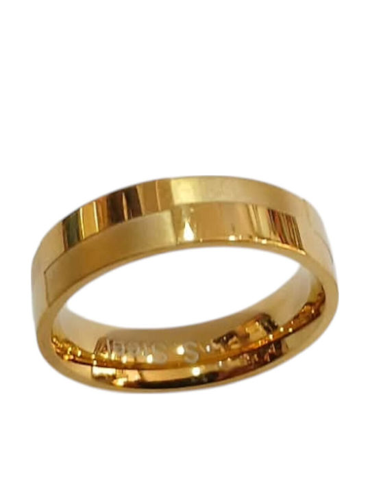 Kalliopi Silver Men's Gold Plated Steel Ring