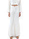 Women's High Rise Cotton Pantaloons in Wide Leg Style White