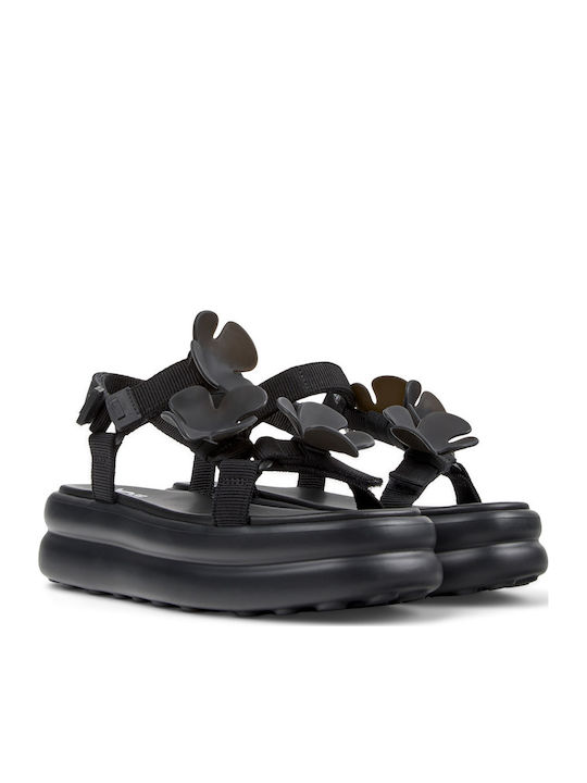 Camper Pelotas Flota Sandale De Piele Damă Negre
