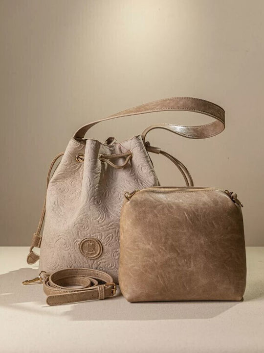 Fragola Women's Drawstring Bag Dark Beige Art