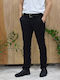 Chino Trousers Elastic in Slim Fit Black