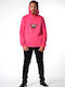 Herren Sweatshirt Mit Rosa Kapuze T0074Φ