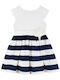 Girls Dress Striped with Accessories White