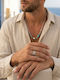 Sharks Bay Clothing Set with Necklace & Ring Made of Steel with Stones and Pearls