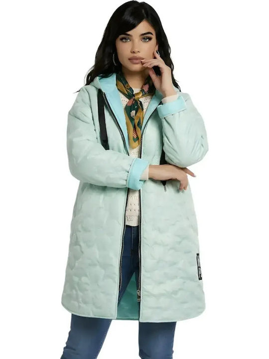 Long Women's Jacket for Spring/Autumn Green