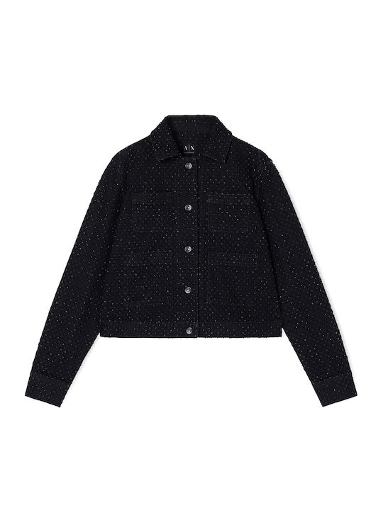 Armani Exchange Jachetă Dama Jean Neagră Lungă