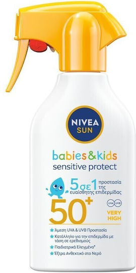 Nivea Sun Babies & Kids Sensitive Protective SPF50+ Αδιάβροχο Βρεφικό Αντηλιακό Spray για Πρόσωπο & Σώμα 250ml
