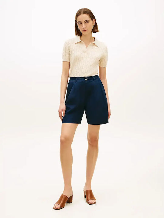 Tommy Hilfiger Damen Leinen Shorts Marineblau