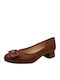 Leather Heels Tabac Brown