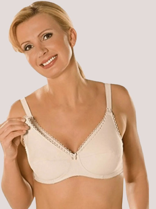 Beige Bra Without Padding With Underwire