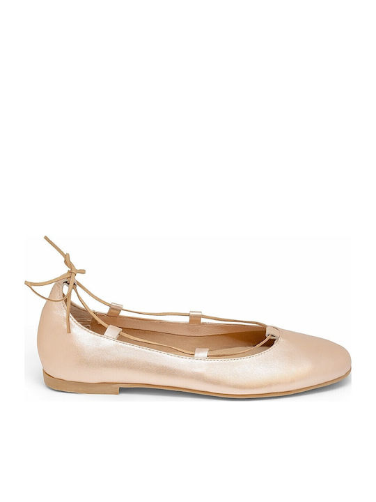 Damen Ballerinas Aus Leder In Rosafarben