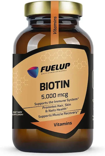 Fuel Up Biotin 5,000mcg Vitamin for Hair Skin and Nails 60 Vegetable Capsules 1 Piece 1 Piece