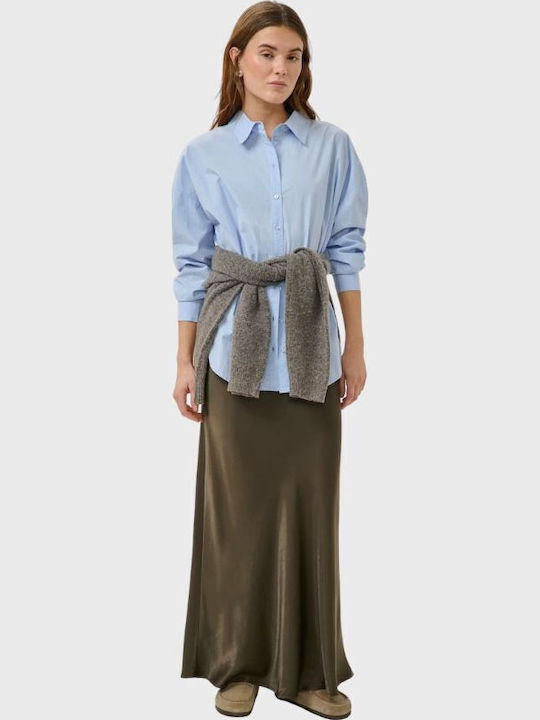 High Waist Maxi Skirt Khaki