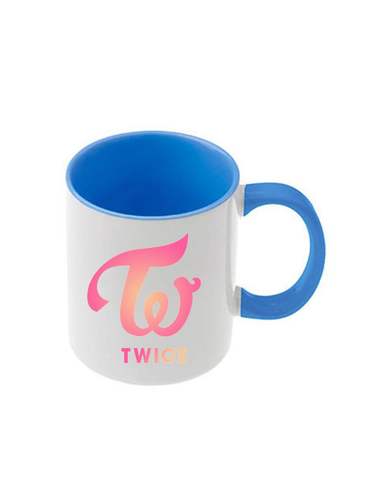 Κούπα Kpop Twice Γαλάζια Λαβή Εσωτερικό