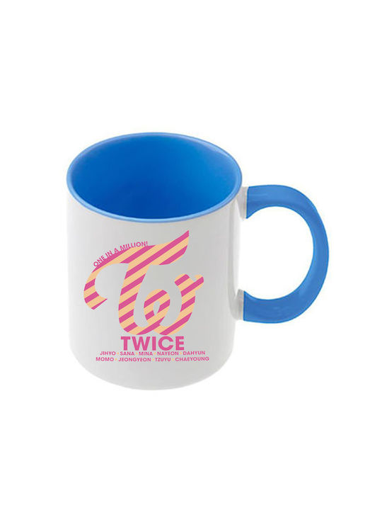 Κούπα Kpop Twice Γαλάζια Λαβή Εσωτερικό