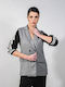 Sotris Long Women's Double Breasted Blazer Gray