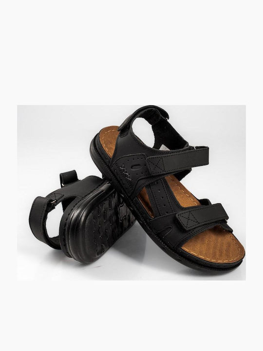Bella Leder Herrensandalen in Schwarz Farbe