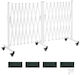 Double Extendable Security Gate Max Length 5.48 M 6 Wheels Height 102 Cm White
