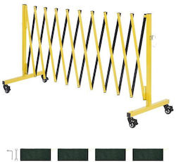 Expandable Security Gate Max Length 4 M 4 Wheels Height 87 Cm Yellow Black