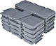 Set 10 Piese Decorative Gardă Viu De Grădină Delimitare Gri Culoare Imitatie Piatra 25x23 Cm Lungime 2.5 M