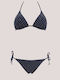 Set Bikini Triunghi Push Up & Brazilia Albastru