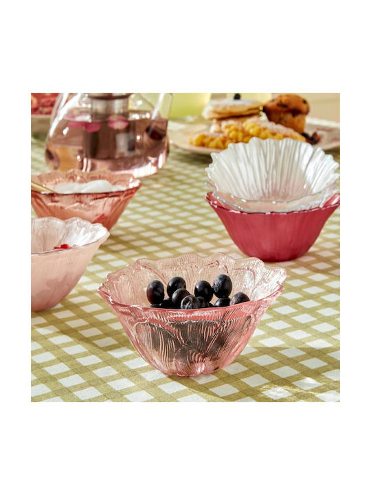 Secret de Gourmet Μπωλ Σερβιρίσματος Στρογγυλό Γυάλινο Ροζ με Διάμετρο 13εκ.