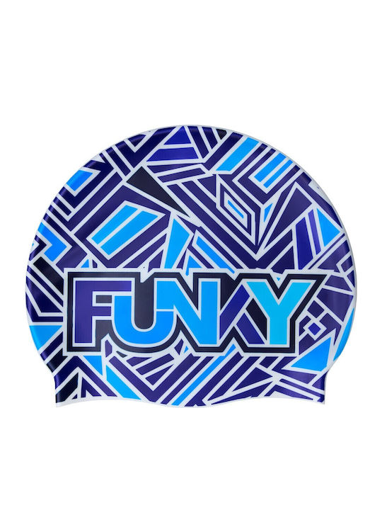 Funky Silicone Swimming Cap Blue Bits – Σκουφάκι Κολύμβησης Σιλικόνης Funky Trunks Blue