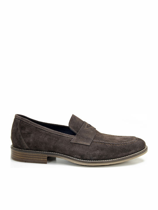 Suede Ανδρικά Μοκασίνια σε Καφέ Χρώμα