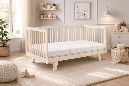 Saltea Pentru Bebeluşi Din Spumă De Memorie Ortopedică Moale Cu Protecţie Albă 60x90x7cm