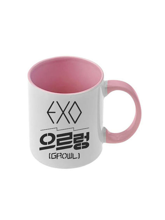 Κούπα Kpop Exo Ροζ Λαβή Εσωτερικό