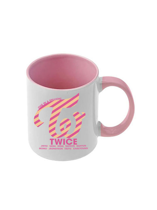 Κούπα Kpop Twice Ροζ Λαβή Εσωτερικό