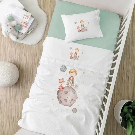 Borea Set Little Prince Lenjerie De Patut Bebe Alb 120x160cm Borea Set Little Prince Lenjerie De Patut Bebe Alb 120x160cm