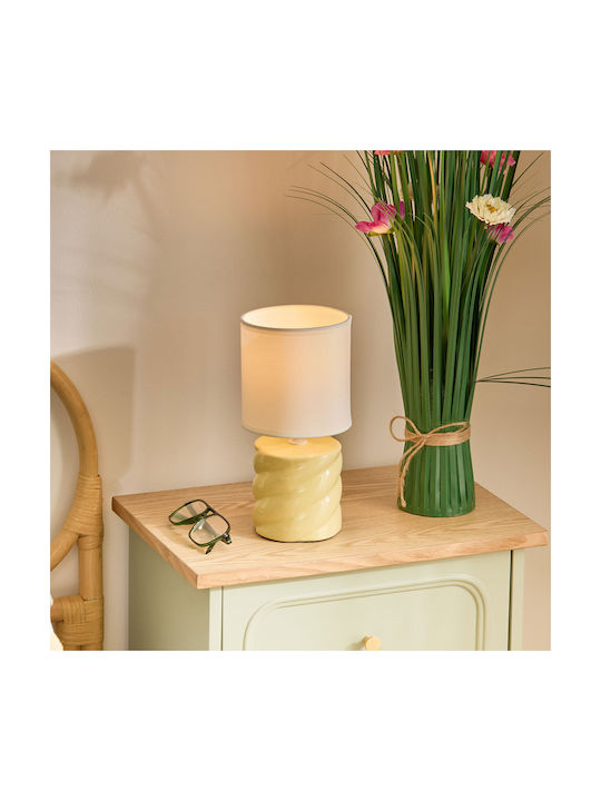 Noly Ceramic Table Lamp for E14 Fitting with Yellow Shade and Base